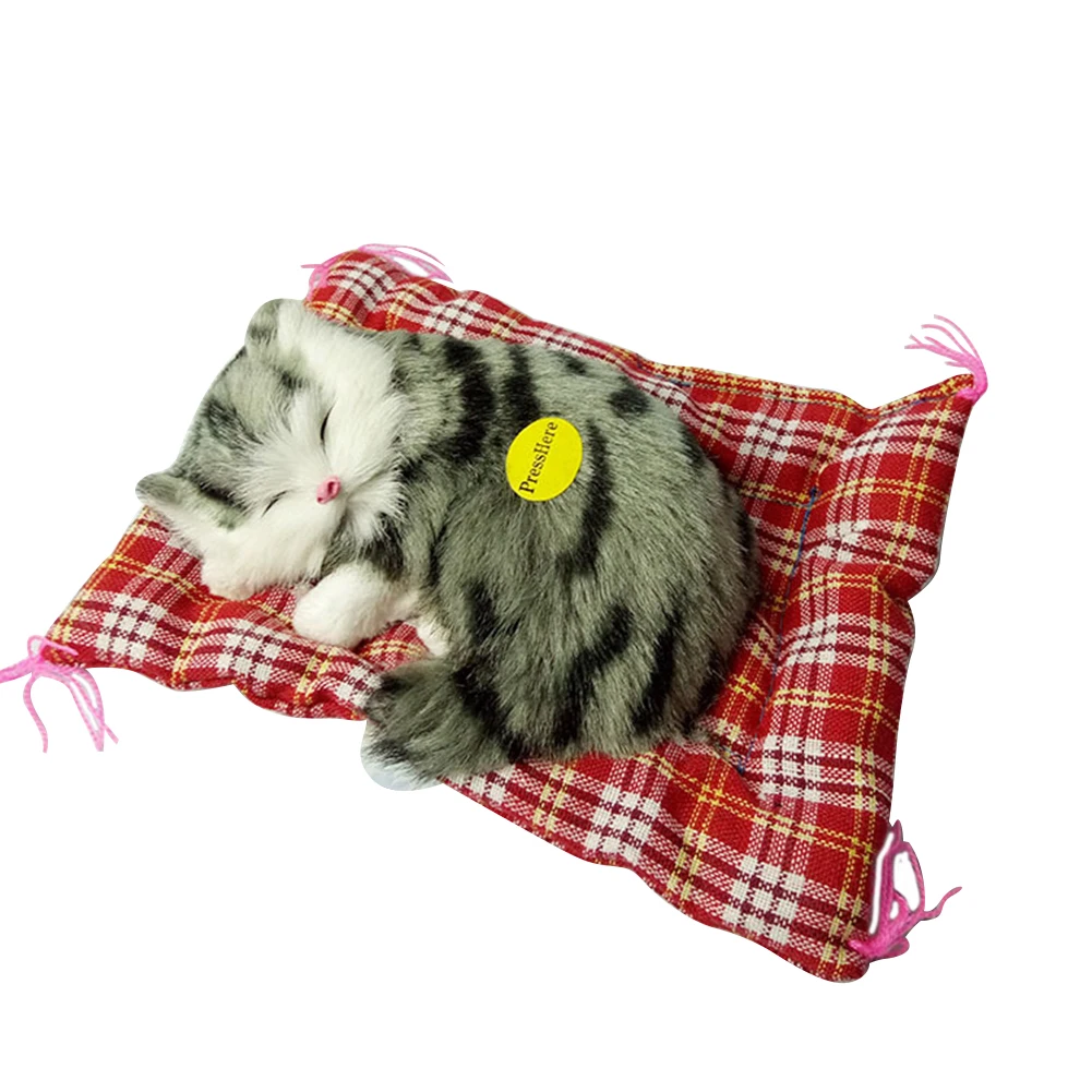 Lovely Sleeping Cat Plush Stuffed Toy Press Simulation Sound Animal Girls toys Cute Doll Kids birthday Gift