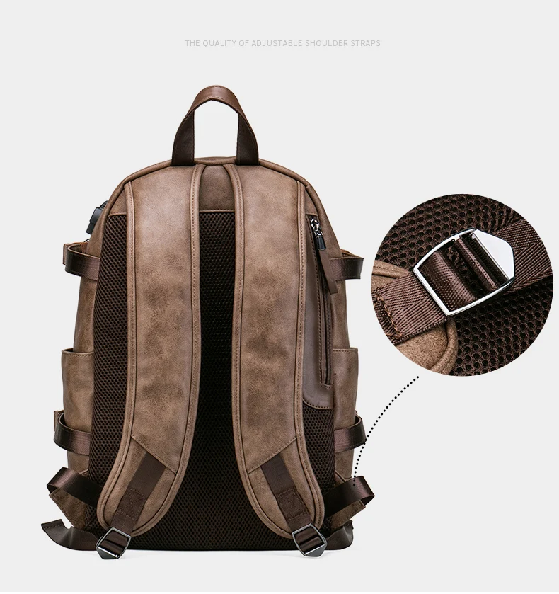 Рюкзак DIDE с зарядкой через usb, школьная сумка, мужская сумка для ноутбука, дорожная сумка, кожаная сумка, водонепроницаемая школьная сумка, большая емкость