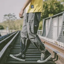 Лето, Длинные мужские шорты Карго, повседневные, хлопок, эластичная талия, мужские, Военный стиль, с завязками