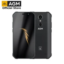 OFFICIAL AGM A9 JBL Co-Branding 5.99 4G+64G Android 8.1 Rugged Phone 5400mAh IP68 Waterproof Smartphone Quad-Box Speakers NFC