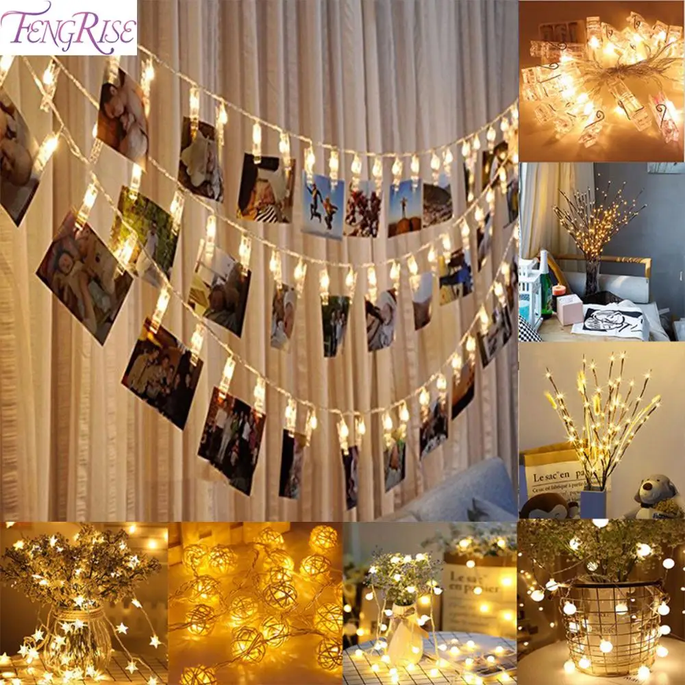 

FENGRISE LED Star String Light Romantic Wedding Decoration Christmas Home Decor Happy Birthday Party Bachelorette Party Decor