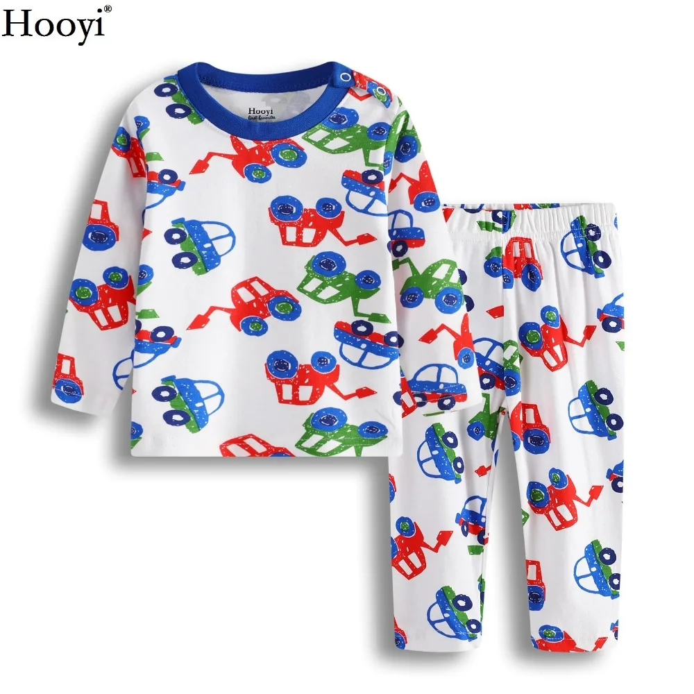 Hooyi Fashion Baby Boys Pajamas Clothes Set Newborn Jumpsuist Baby Sleepwear 100% Cotton Cartoon Planes Bebe Clothing Hot Sale