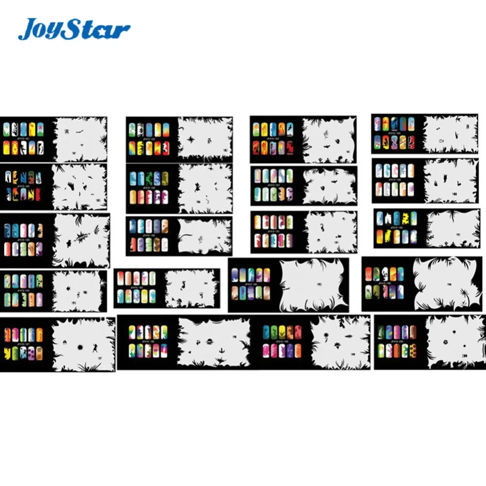 ABEST многоразовая кисть для аэрографии наклейки для ногтей 400 дизайнов-20 шаблонных листов набор 10