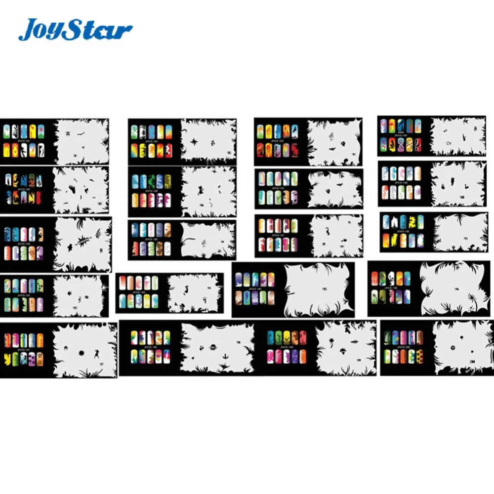 

ABEST Reuseable Airbrush Nail Art Stencil 400 DESIGNS - 20 Template Sheets Kit Set 10