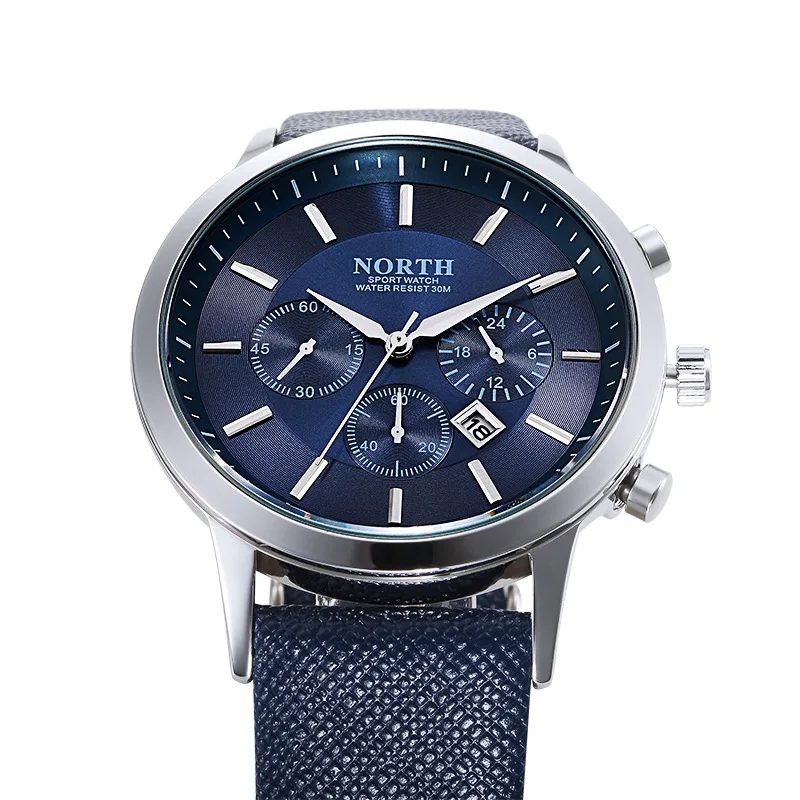 2019 جديد ثلاثة العينين ساعة مزدوجة الرجال الجلود حزام الجدول رائعة الدقة عارضة أزياء الراقية الرجال الأعمال ساعة كوارتز