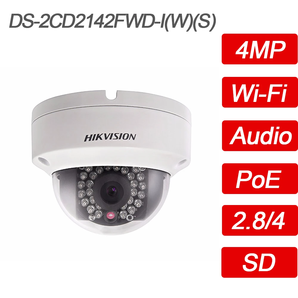 

Hikvision 4MP Fixed Dome HD Audio Wifi IP Camera PoE Onvif Home/Outdoor Video CCTV Security Surveillance Night Vision Cameras