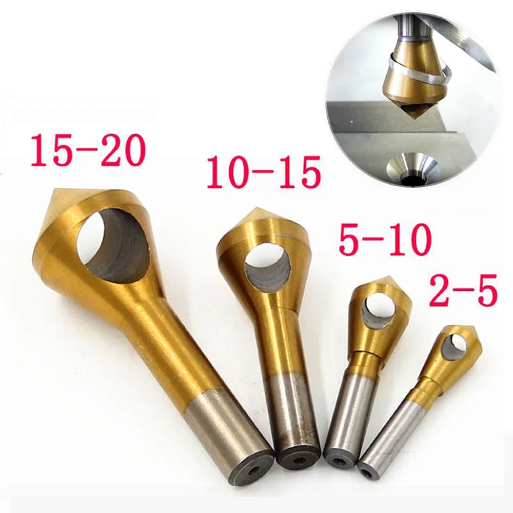 BDCAT-4pcs-set-2-5mm-5-10mm-10-15mm-15-20mm-Titanium-Coated-Countersink-Deburring-Center