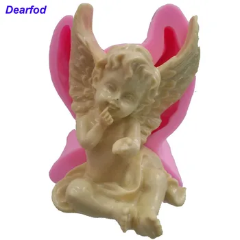 

Dearfod 1632 Angel Fondant Silicone Mold for Soap Candle and Chocolate make Kitchenware DIY Tool