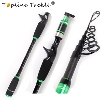 

TopLine Tackle new carbon fiber glass telescopic fishing rod baitcasting combo carp spinning feeder hard lure fishing rods