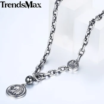 

Trendsmax Men's Lion Pendent Necklace Stainless Steel Chain Necklace Hip Hop Dropshipping Wholesale Jewelry Gifts for Men KDN15
