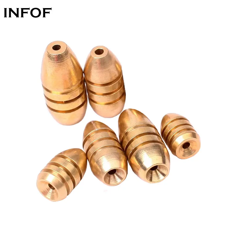 Buy INFOF 20pcs Fishing Sinkers 1.8g/3.5g/5g/7g/10g Copper Worm Weights Bullet