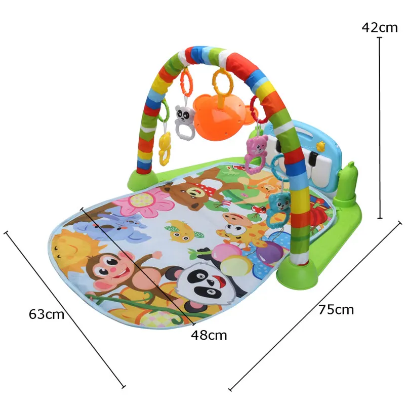 

3 in 1 Baby Play Mat Rug Toys Kid Crawling Music Play Game Developing Mat with Piano Keyboard Infant Carpet Education Rack Toy