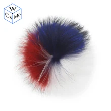 DIY 13-14 см помпоны из натурального меха Raccon для шапочки и шапок пушистый помпон с кнопками