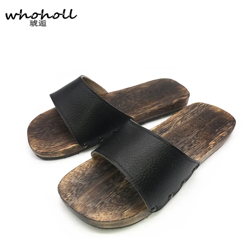 WHOHOLL Geta Summer Sandals Men Japanese Geta Wooden Sandals Indoor