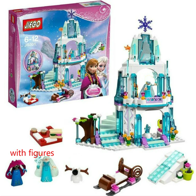

Snow Queen Princess Elsa Anna Ice Castle Building Blocks Compatible with Princess Set Model Friends Bricks Toys Gift