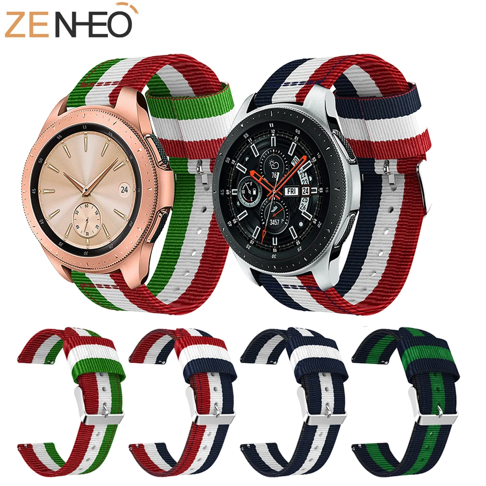 Цветной нейлоновый ремешок для Samsung Gear S3 S2 Band Frontier galaxy Watch 42 мм 46 huami amazfit bip 22 20