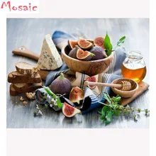 Фрукты Алмазная вышивка на заказ фото полная квадратная алмазная живопись Хрустальная мозаика украшение дома Кухня Декор стены стикер