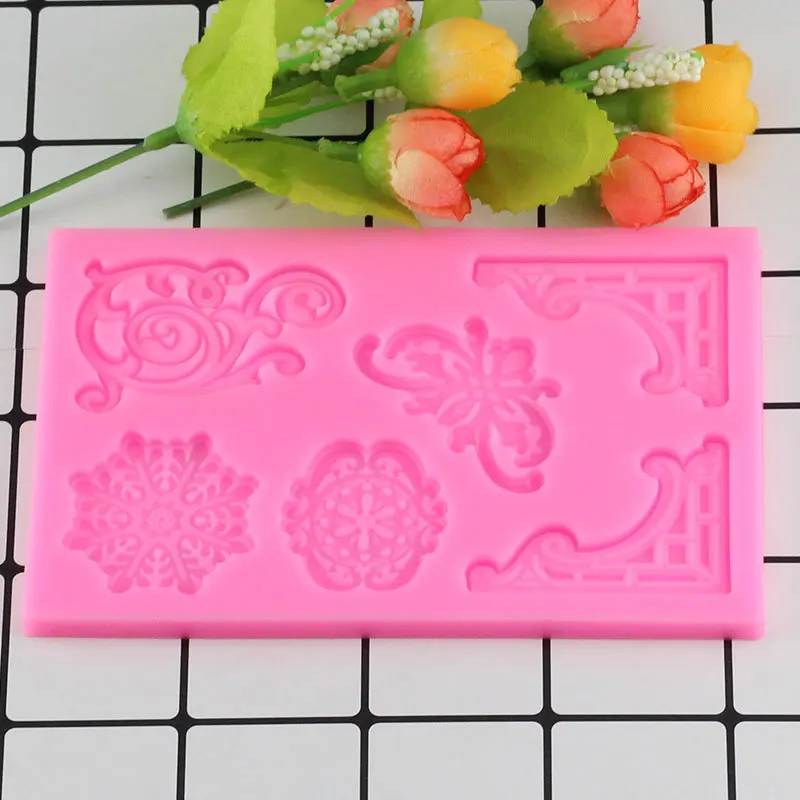 

Mujiang DIY Sugar Craft Cake Vintage Relief Border Silicone Mold Fondant Chocolate Gumpaste Tools Resin Clay Fimo Moulds