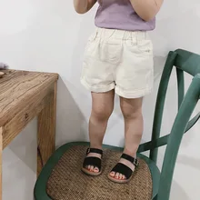 Повседневные однотонные шорты в Корейском стиле для мальчиков и девочек, детские милые хлопковые шорты От 1 до 7 лет