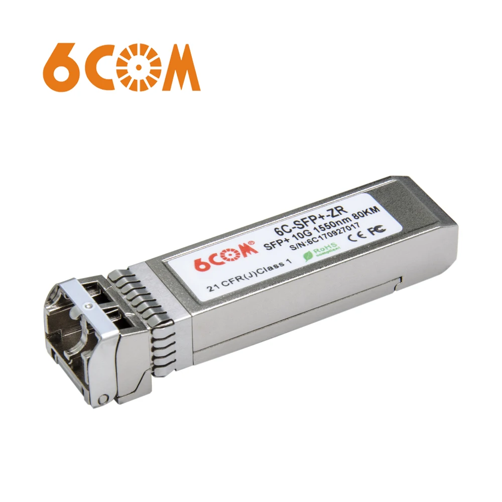 

6COM for Dell Networking SFP-10G-ZR Compatible 10GBASE-ZR SFP+ 1550nm 80km DOM Transceiver