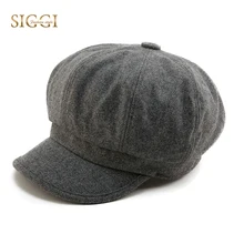 FANCET зимняя газетная Кепка, женская черная шерстяная теплая капот берет, Женская плоская кепка, Регулируемая мягкая Осенняя шапка 67145