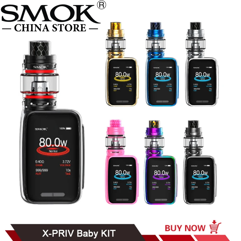 

SMOK X-PRIV Baby Kit 2300mah Built-in Battery 80W X Priv Baby Mod TFV12 Big Baby Prince Tank Electronic Cigarette Vaporizer Kit