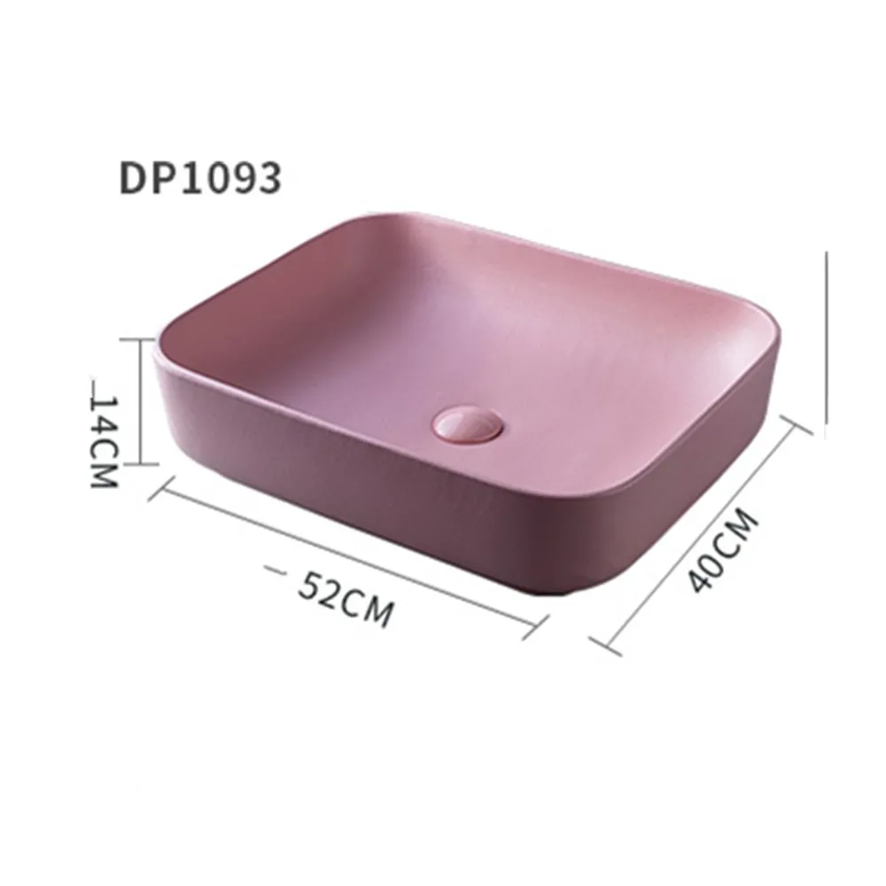 Розовый умывальник на террасе, квадратная керамическая раковина для туалета, простая ванная комната, маленькие чаши для раковины - Цвет: Dp1112