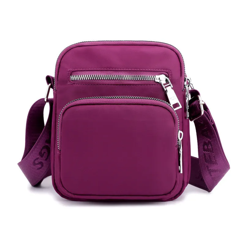 Известный бренд, одноцветная NylonSmall сумка для телефона, повседневная сумка-мессенджер, женская сумка через плечо, светильник через плечо, водонепроницаемая пляжная сумка - Цвет: purple