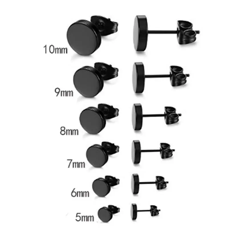 Модные женские мужские панк черные Серебряные Золотые штанги шпильки титановая сталь круглые маленькие глазурные черные серьги вrincos бижутерия