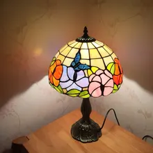 30 см в стиле "Tiffany European" стиле оригинальная прикроватная лампа настольные лампы для спальни для изучения цветной стеклянный стол лампы 0088