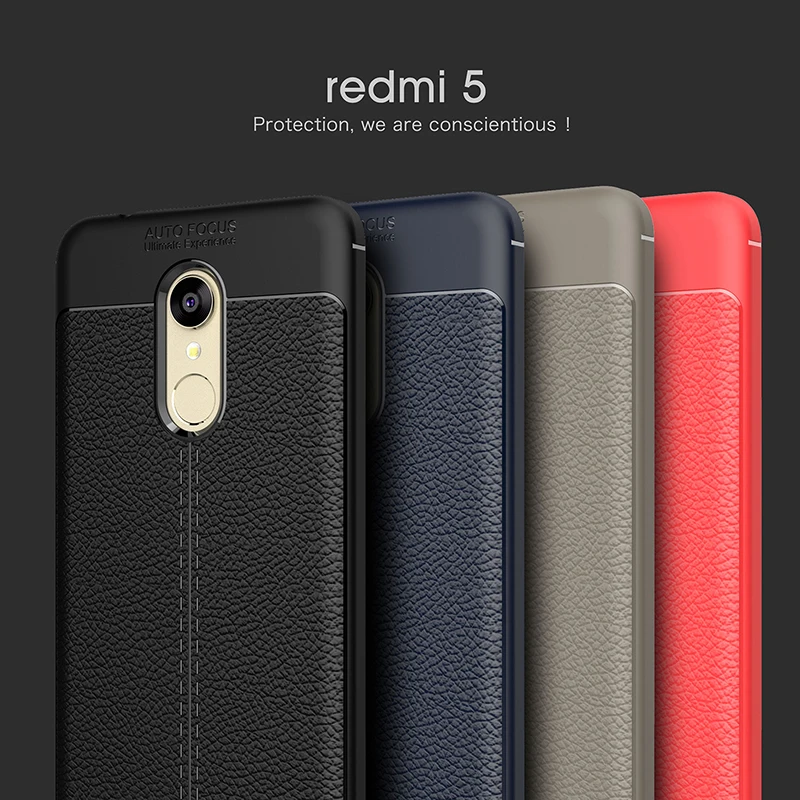 

Case On Xiomi Redmi 5 Plus Luxury Soft Shockproof Leather Grained TPU Back Cover For Coque Xiaomi Redmi5 5plus Phone Cases