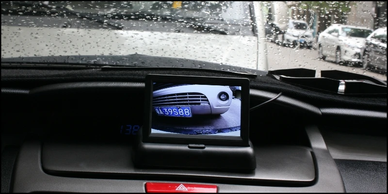 Combination Set Car Front & Rear Camera Cigarette Power Variable Channel Blind Spots Flexible Copilot Monitor Camera View System Front Look