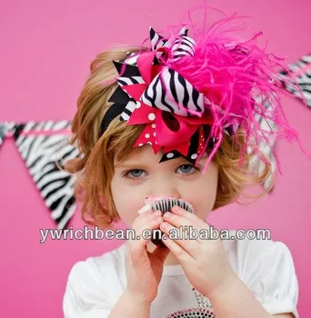 10-pcs-lot-Baby-girls-Headband-zebra-hot-pink-printed-dots-infant-hair-clips-bow-and