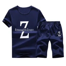 Для мужчин s Спортивные костюмы костюм Vogue короткие спортивный костюм для Для мужчин спортсмен носить 2 шт. одежда хорошее короткий рукав Футболка Шорты