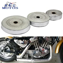 Sclmotos-серебристая выхлопная труба для мотоцикла с жаростойким креплением термоусадочный турбо для автомобиля, мотоцикла, замена ленты