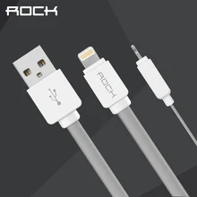 For iPhone Cable IOS 10 ROCK Charging 1m 2m Flat Usb Charger Cable For iPhone 7 6 5 iphone7 iPhone6 iphone5 light Cable