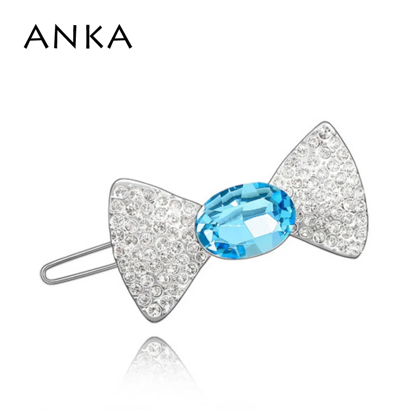 

ANKA Pretty Cute Crystal Girl's Bow Shaped Hair Pins Accessories Bow knot Barrettes Main Stone Crystals from Austrian #86359