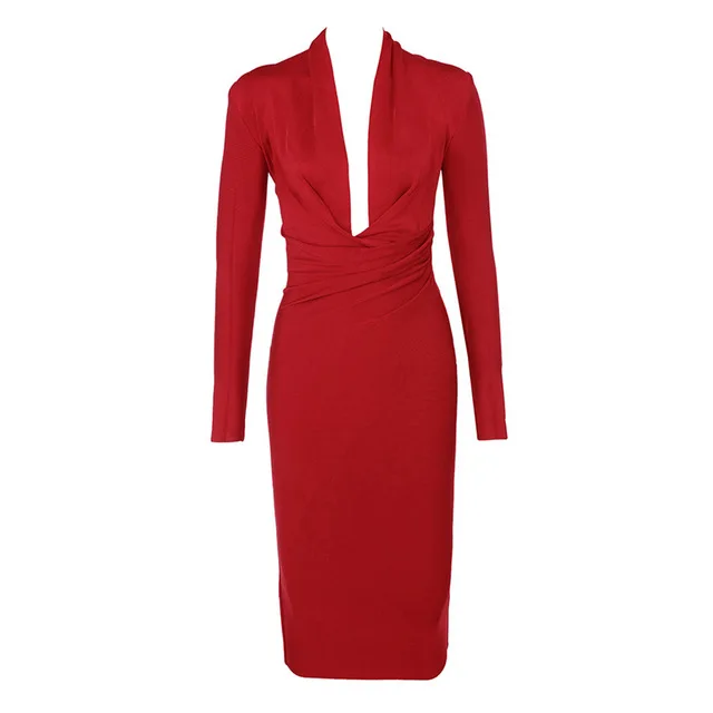 2019-nova-ver-o-vestido-drapeado-Com-Decote-Em-V-das-mulheres-vestido-Bodycon-Clubwear-longo.jpg_640x640