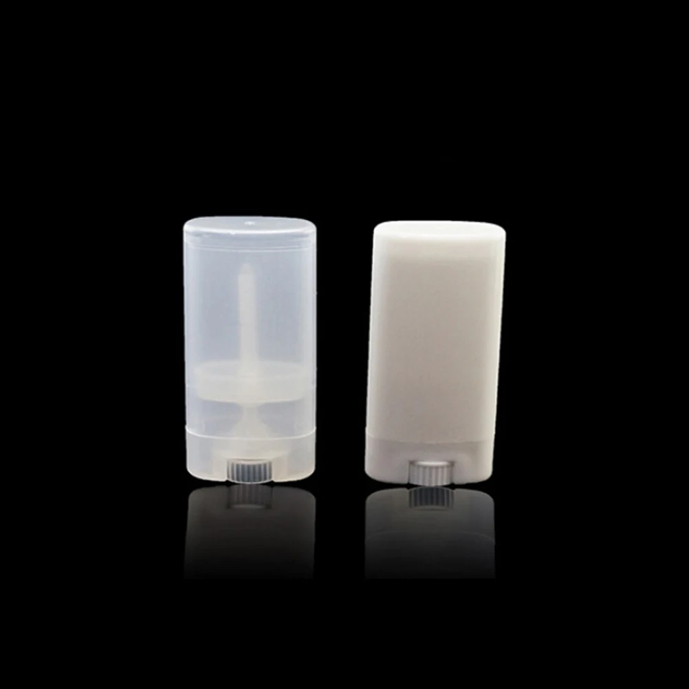 

Plastic Empty DIY Oval Lip Balm Tubes Portable Deodorant Containers Clear White Lipstick Fashion Cool Lip Tubes Best Selling