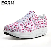 FORUDESIGNS/Осенняя женская обувь для танцев, увеличивающая рост; модная губная помада с 3D узором; женская обувь на платформе; женская обувь на плоской подошве для похудения