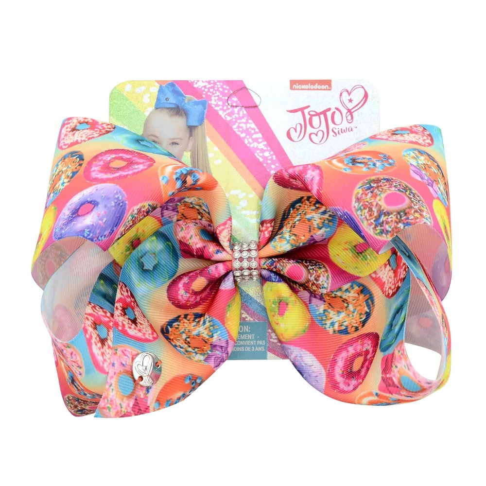 

Colorful Printed Mermaid 8inch Jo Jo Bows with Siwa's Cardboad Hair Bows Clips For Kids Girls Hairpins Handmade Hair Accessories