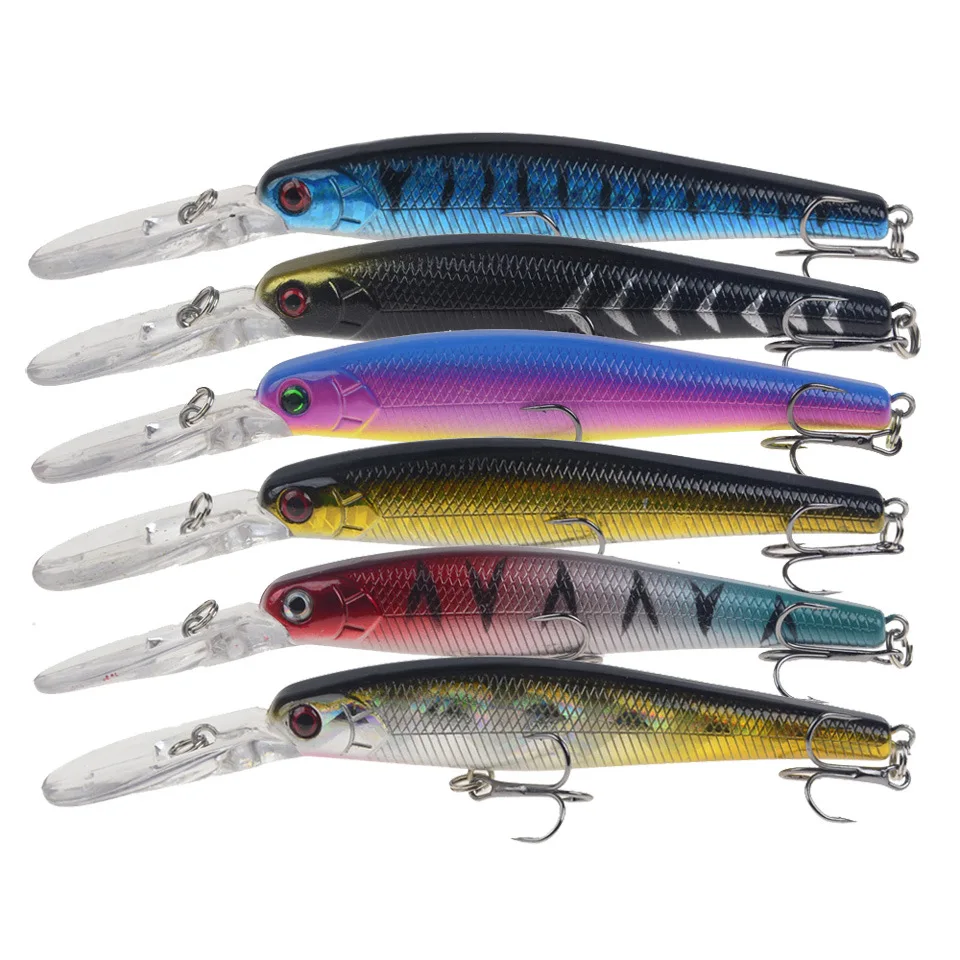 

LEOSPORT 1PCS 5 COLORS 12.5cm 14g Hard Fishing Lures Plastic Minnow Crankbaits Treble Hooks Artificial Bait