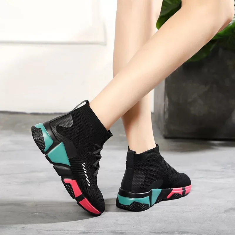 

Dumoo Girl2018 Sneakers Shoes Women Black Autumn/Winter Lady Casual Shoes Female Colors Shoes Heel 5cm Zapatillas Mujer Trainers