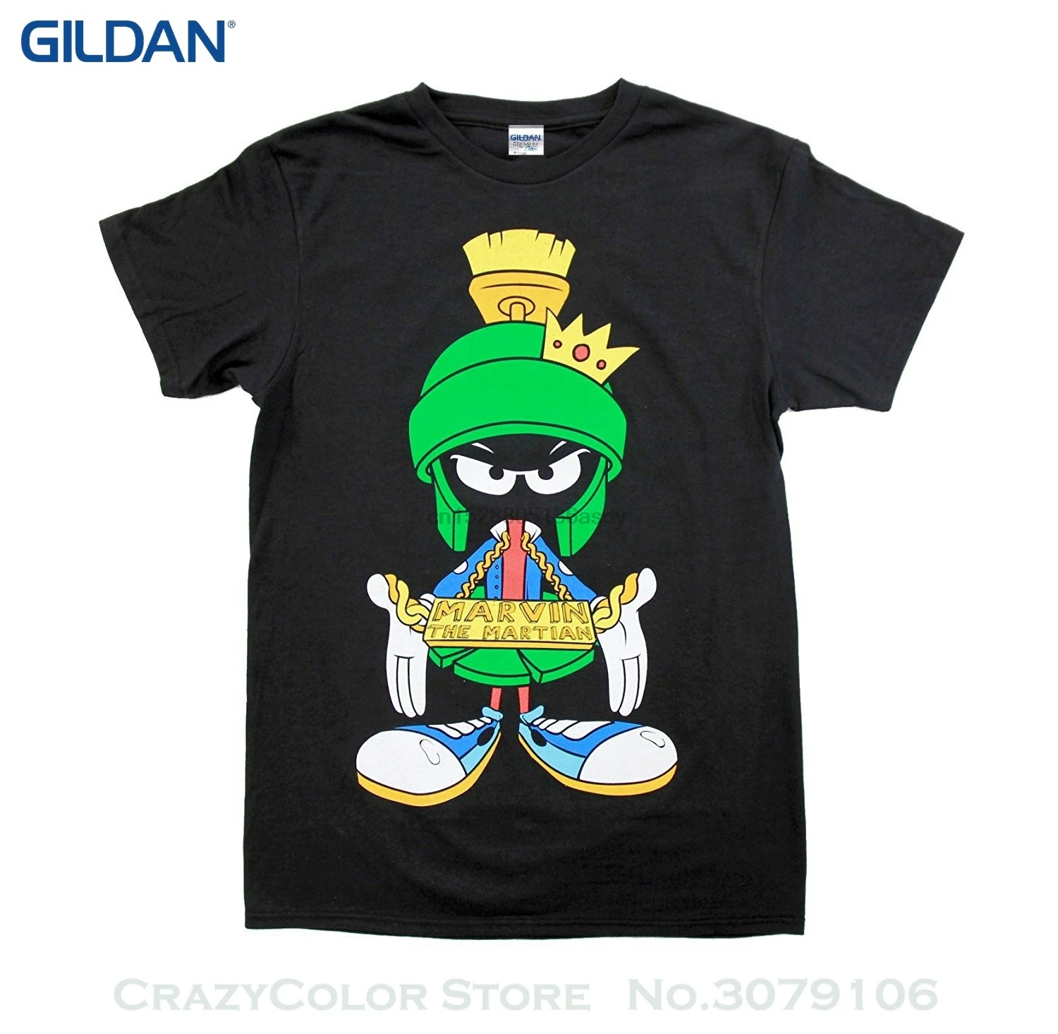 Новая мужская модная футболка с коротким рукавом для мужчин s Looney Tunes Hip Marvin The Martian