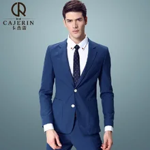 Quality 2015 Top Men Summer Thin Slim Wedding Groom Business Gentle Man Fashion Retro Blazers Blue Plus Leisure