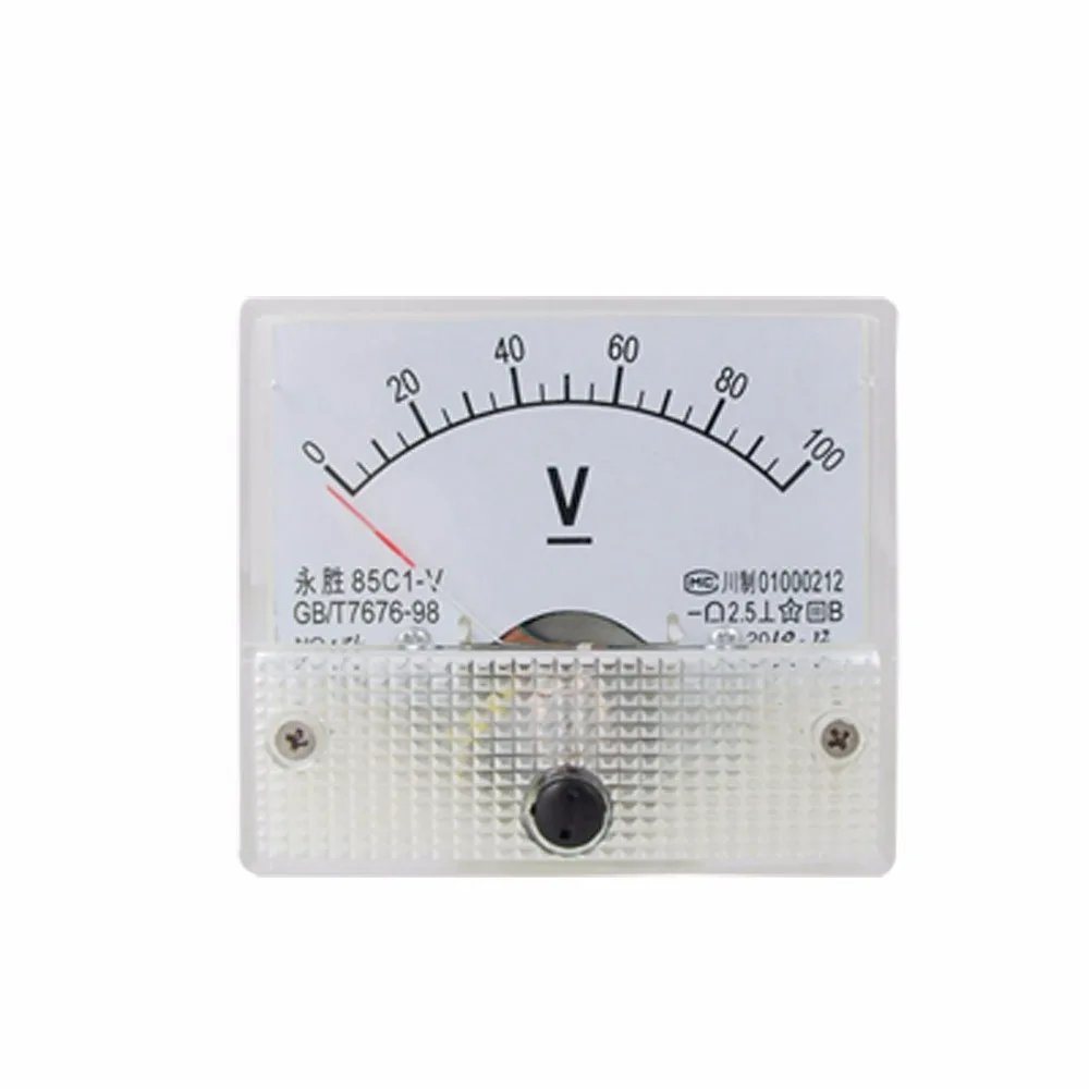 

DC 10V 15V 20V 30V 50V 75V 100V 150V 250V 300V 450V 500V 85C1 Analog Panel Volt Voltage Meter Voltmeter Gauge White