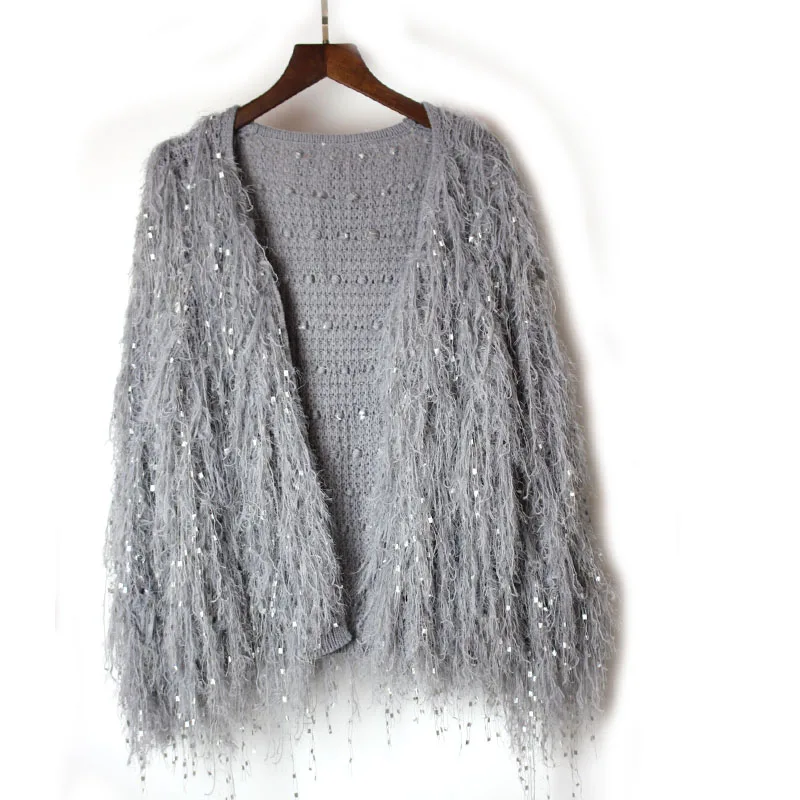 

Europe Autumn and Winter New 2018 Women Sweater Coats Fashion Wild Casual Ladies Sweater Tassel Long Sleeve Sweaters