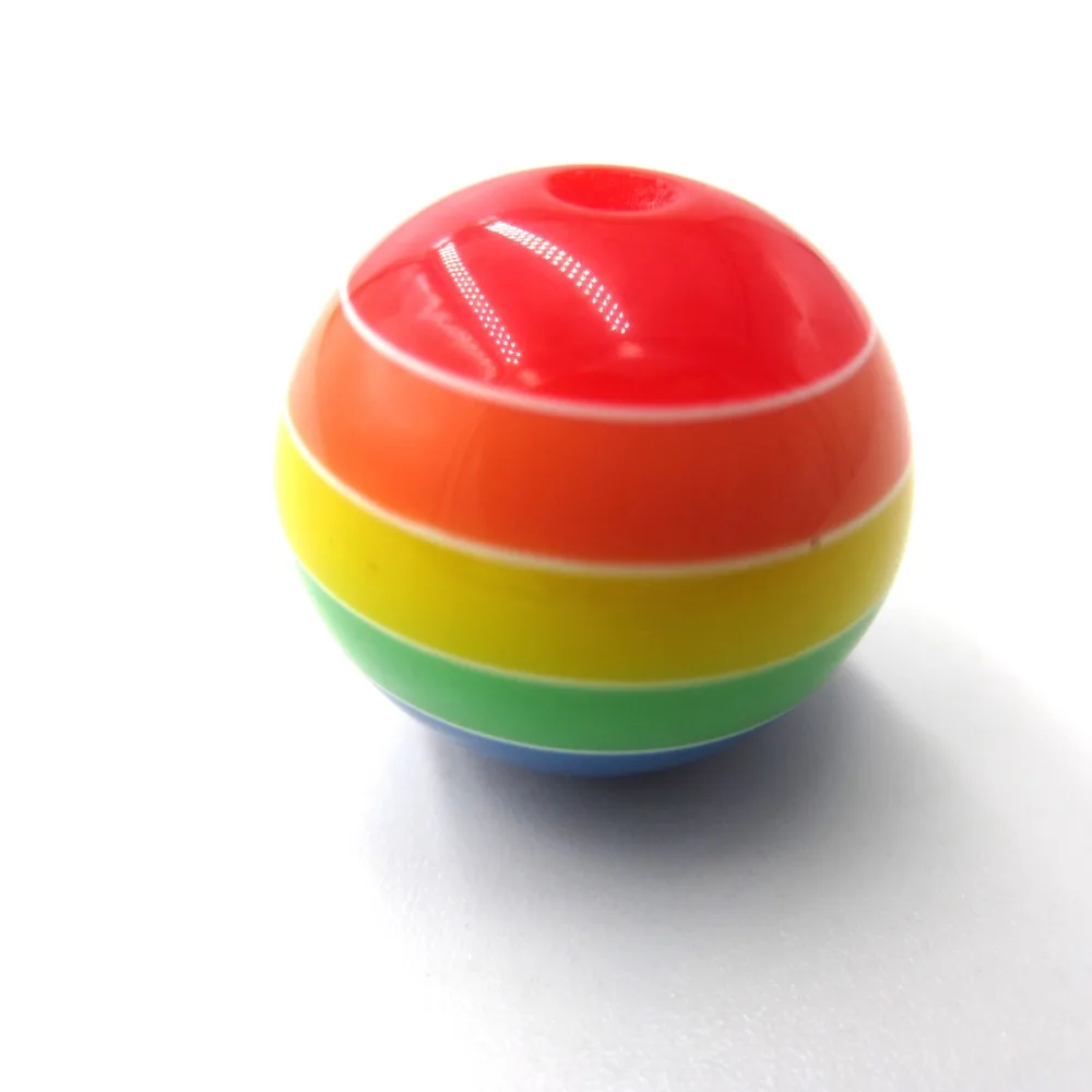 50PCS 20mm Resin irisated Striped Bead Rainbow Colorful Lot For Child Girls DIY Chunky Beads Necklace Bracelet Jewelry Making|Beads| - AliExpress
