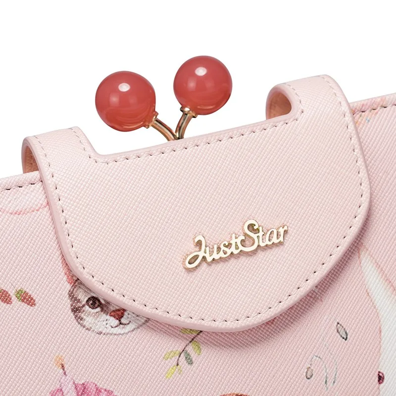 JUST STAR, известный бренд, Женский кошелек из искусственной кожи, Дамский кошелек с мультяшным принтом, подарок для девушки, Женская милая сумочка, высокое качество