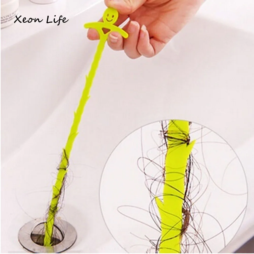 

ISHOWTIENDA New 1pc 51cm Sink Cleaning Hook Bathroom Floor Drain Sewer Dredge Device Small Tools Brush